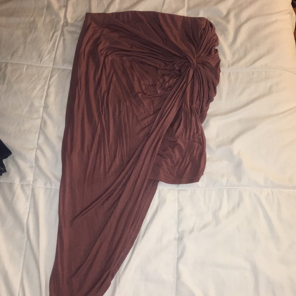 Mauve asymmetrical skirt